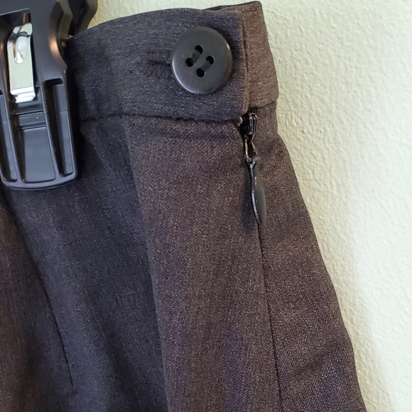 VINTAGE Giorgio Armani Classico 90s Designer Minimalist Gray Wool Skirt Size 14 - Picture 6 of 8